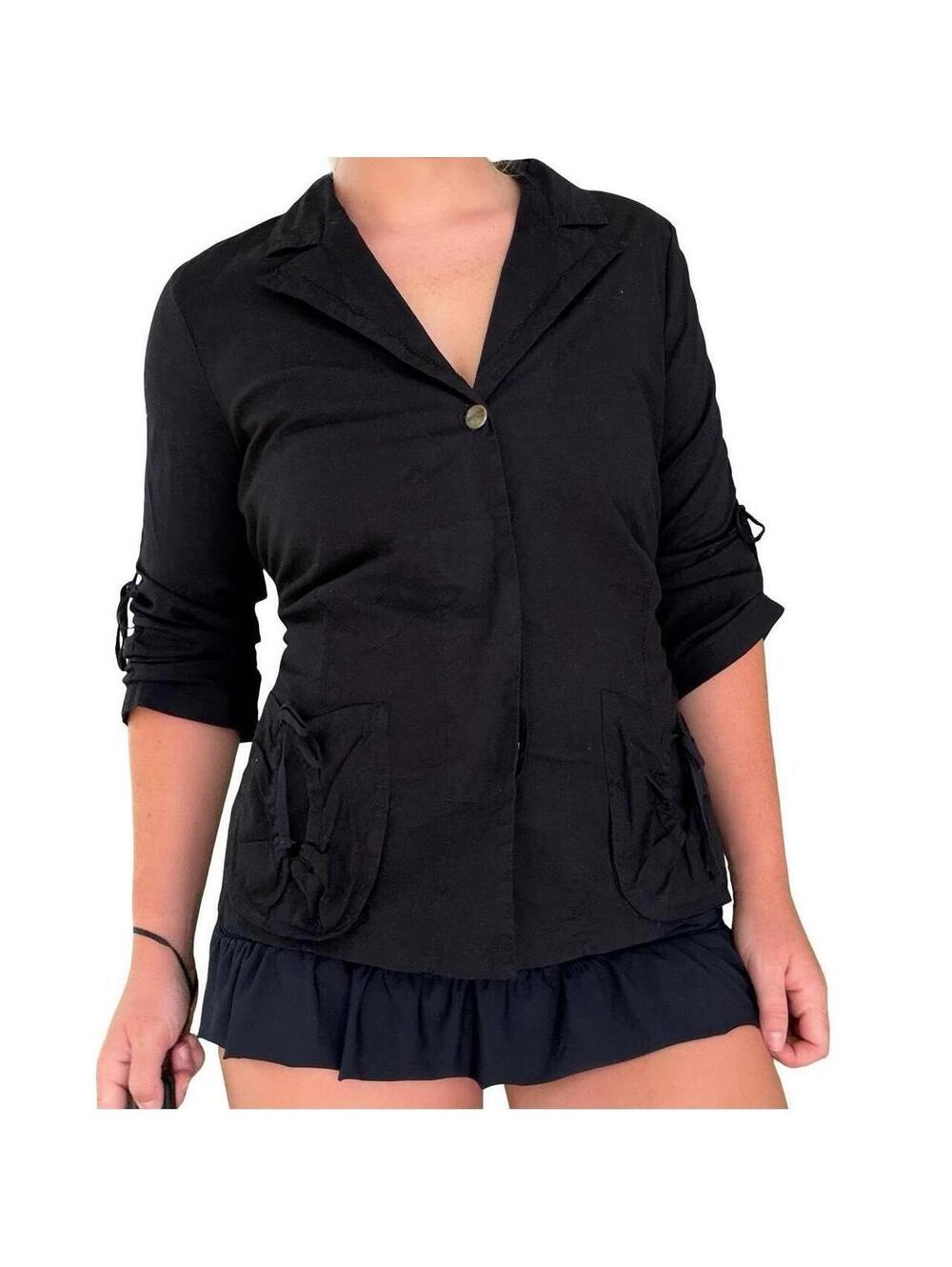 Y2K GOTH MINIMALIST BLOUSE